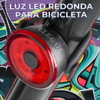 Luz Led Bicicleta Redonda Seguridad Trasera Usb Recargable Ipx65 Tamaño Universal Resistente Al Agua Color Negro Ele-gate