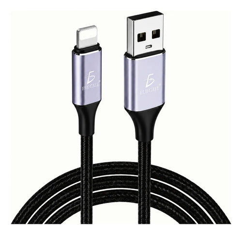 Cable Lightning Usb-a 2 Metros Trenzado Carga 2.4a Para
