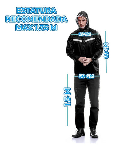 Impermeable De 2 Piezas Con Visera Y Bandas Reflectivas