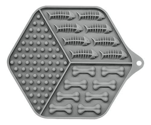 Plato Con Textura Ideal Para Comida Húmeda Gris