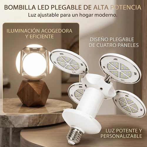 Foco Led Plegable 18w Tipo Futbol De Alta Potencia Con Luz