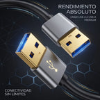 Cable Usb-a Macho A Macho Usb 3.0 De 2 M Con Conectores