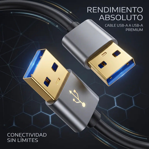 Cable Usb-a Macho A Macho Usb 3.0 De 2 M Con Conectores