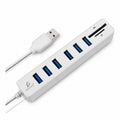 Concentrador de puertos USB 2.0 de 6 puertos con extensión