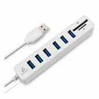 Concentrador de puertos USB 2.0 de 6 puertos con extensión