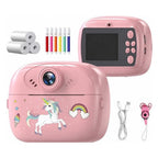 Mini camara instantánea con impresión térmica y video - rosa