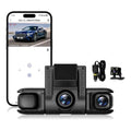 Cámara para auto 4 canales 360° 1080p hdr dash cam frontal