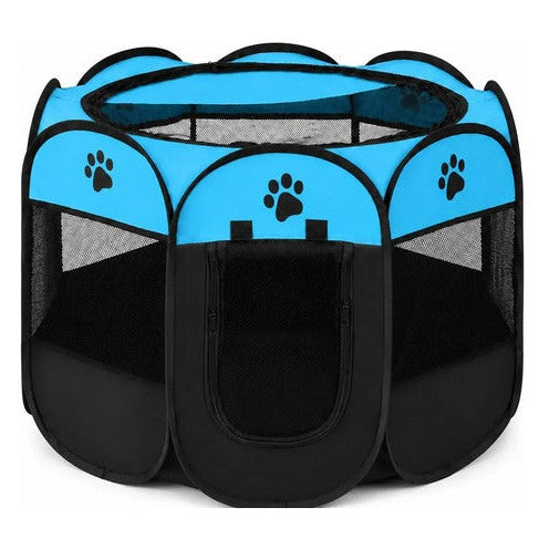 Corral plegable para perros y gatos 91 x 58 cm con malla
