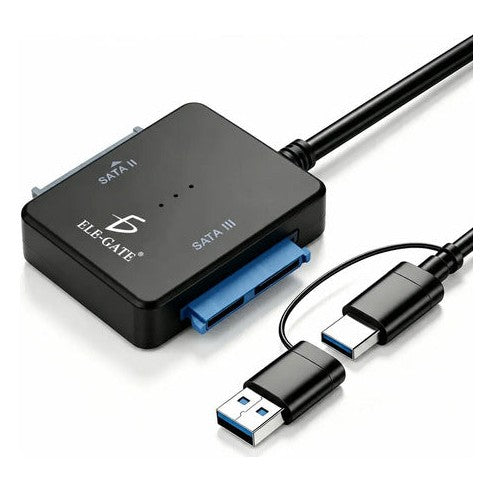 Adaptador dual SATA a type C USB 3.0 lectura simultánea