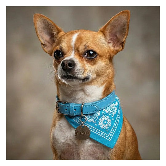 Collar con paliacate elegante y ajustable para mascotas