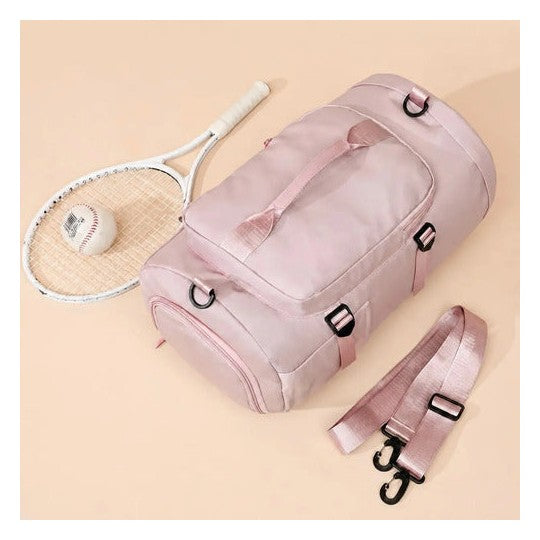 Mochila con compartimento para zapatos para nadar yoga y rosa