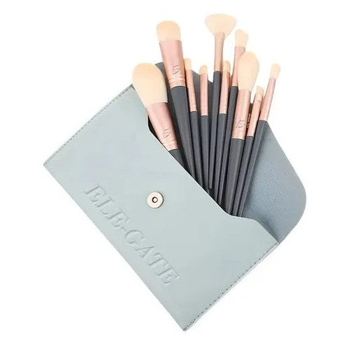 Juego de 10 brochas con estuche y cerdas suaves y