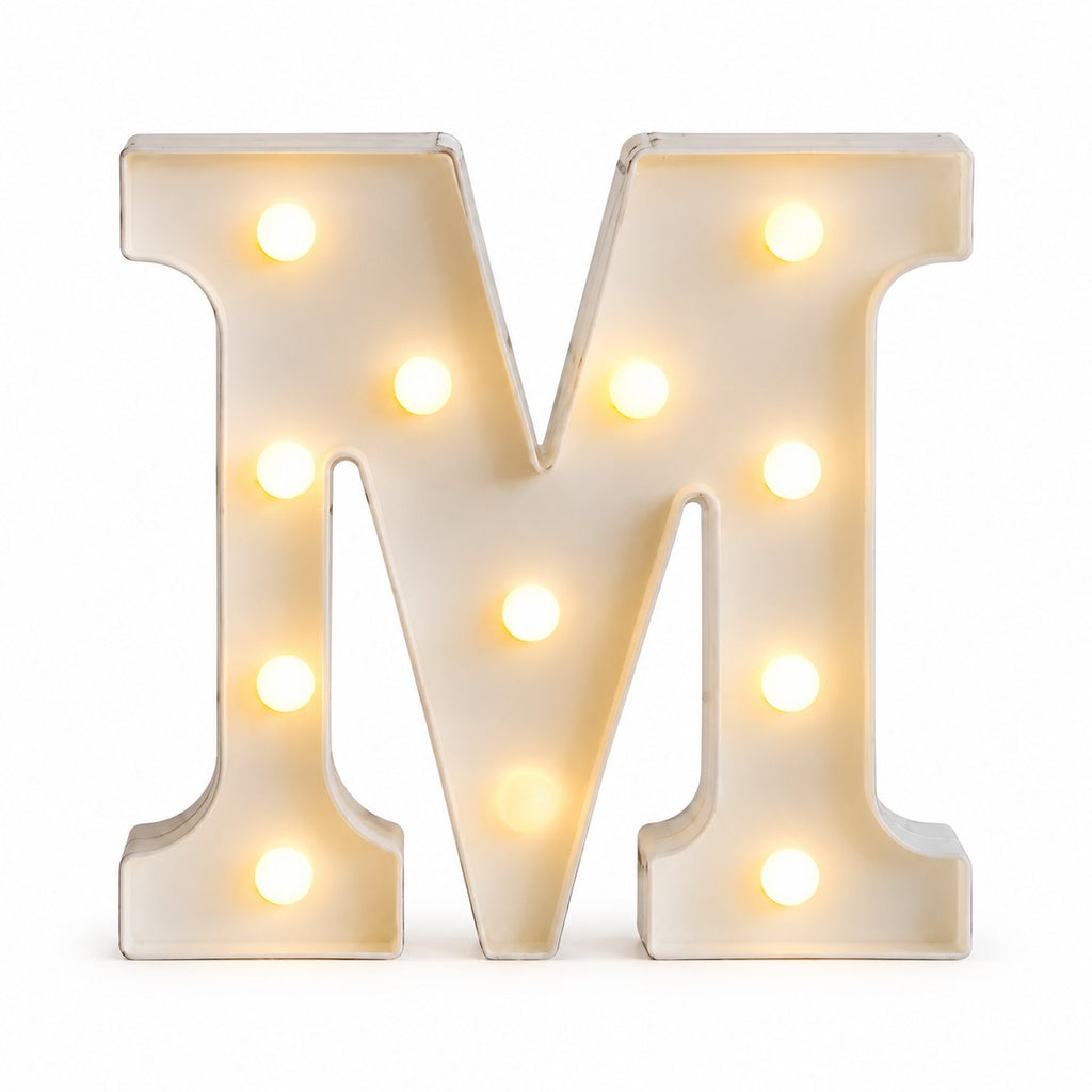 LED letras M 3D luces foco lampara decora abecedario