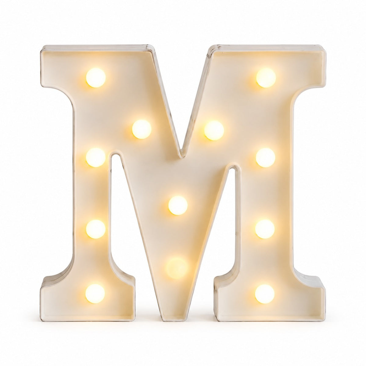 LED letras M 3D luces foco lampara decora abecedario