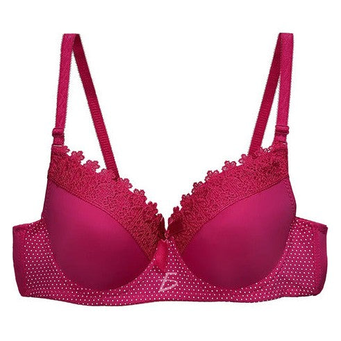 Brasier con encaje de copa completa fucsia M