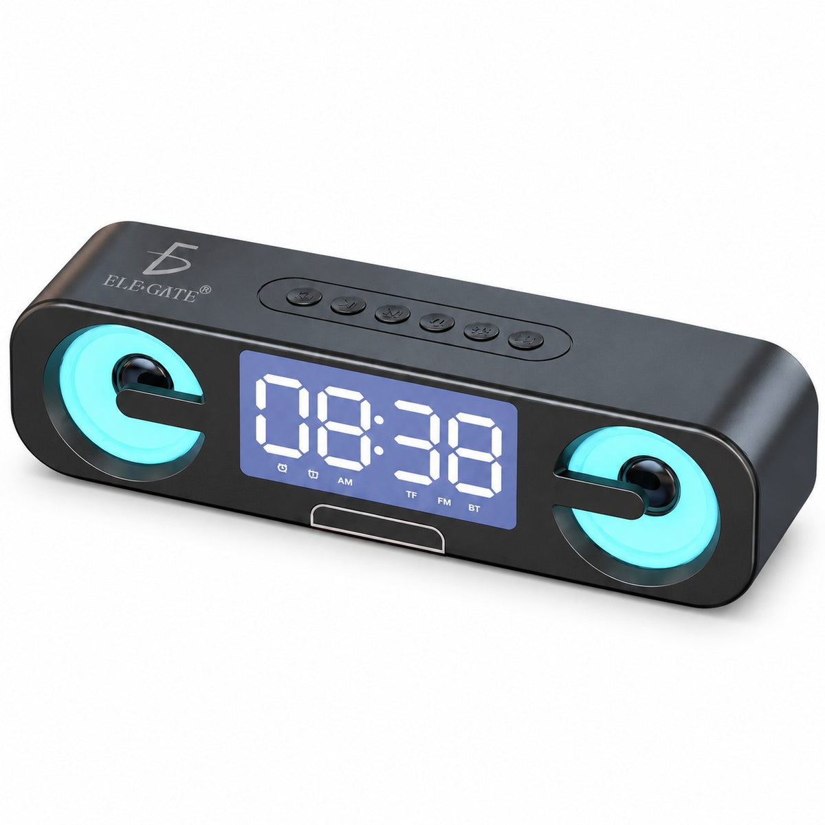 Reloj despertador C alarma radio bocina con luz Bluetooth