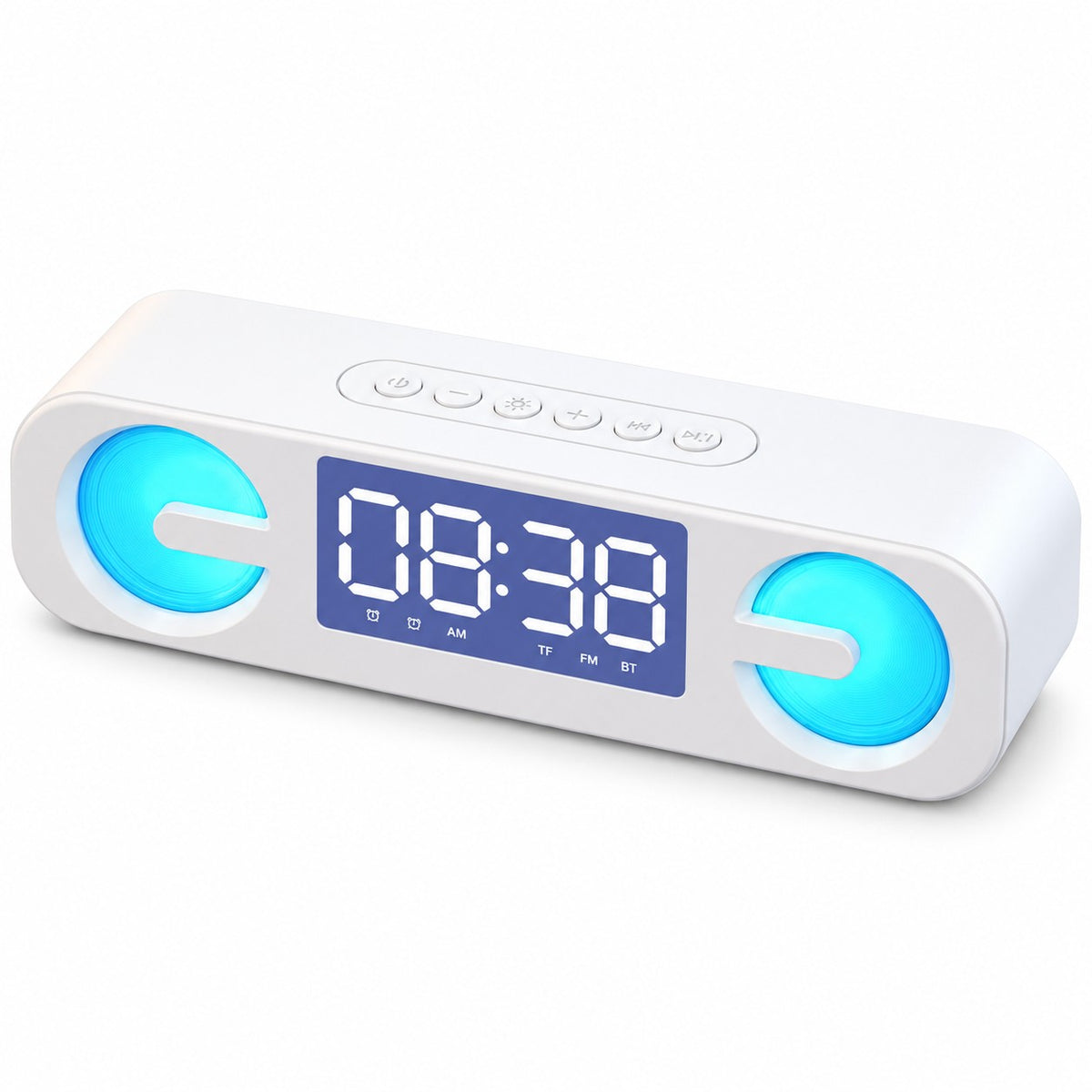 Reloj despertador C alarma radio bocina con luz Bluetooth
