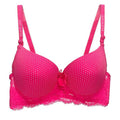 Brasier con diseño de puntos con espalda de encaje fucsia M