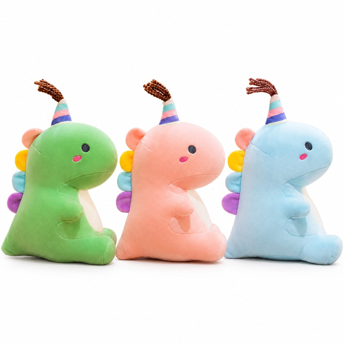Dinosaurio cumpleañero peluche 30 cm verde