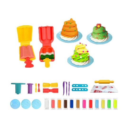 Kit de plastilina infantil con prensa y moldes de helados