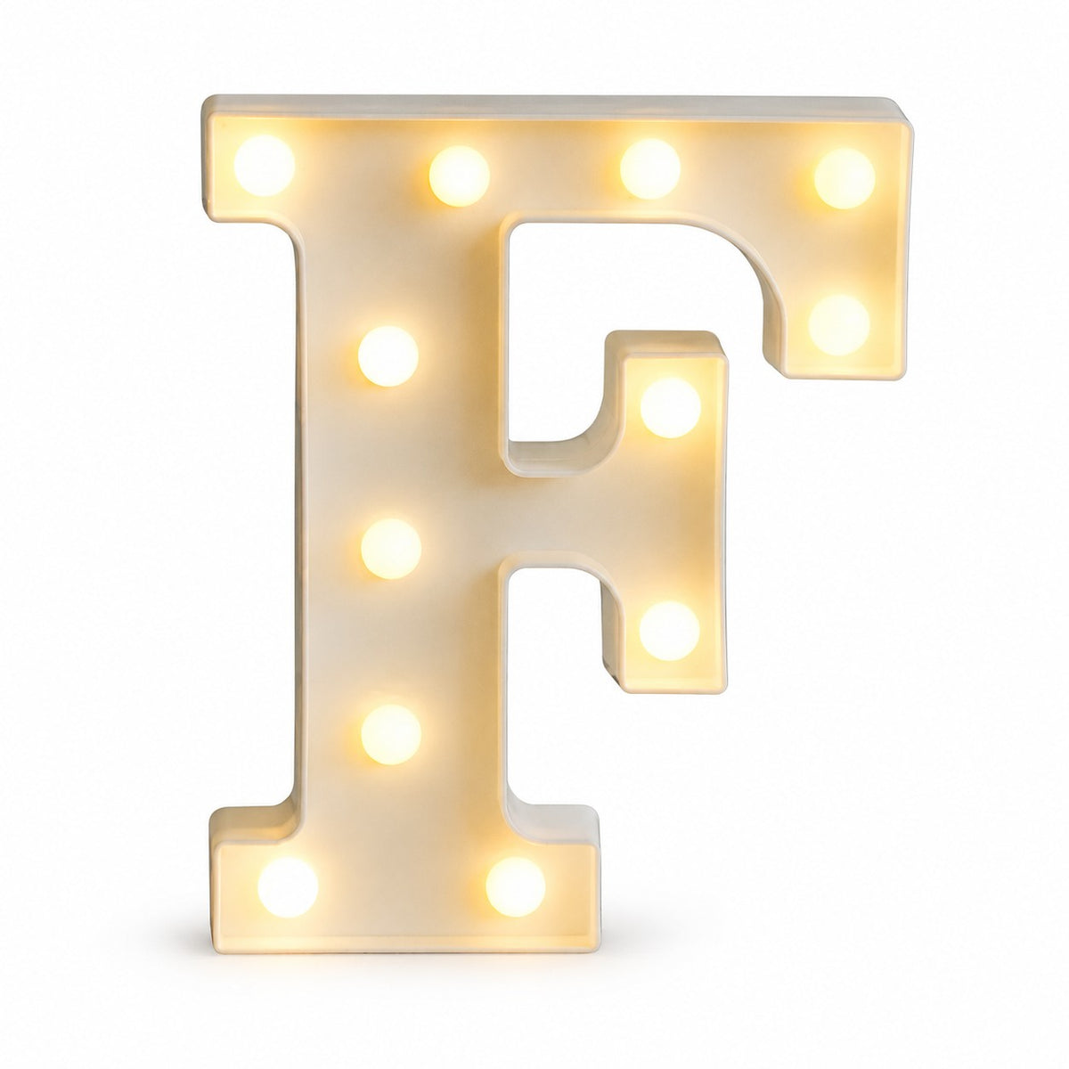 LED letras F 3D luces foco lampara decora abecedario