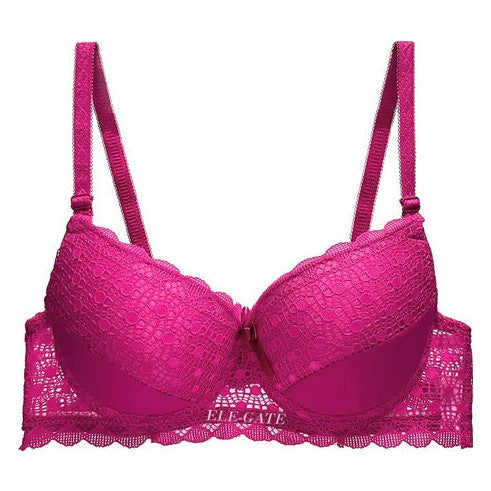 Brasier con encaje trasparente de espalda copa completa fucsia M