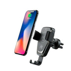 Cargador inalámbrico carga rapida 10W soporte para auto negro