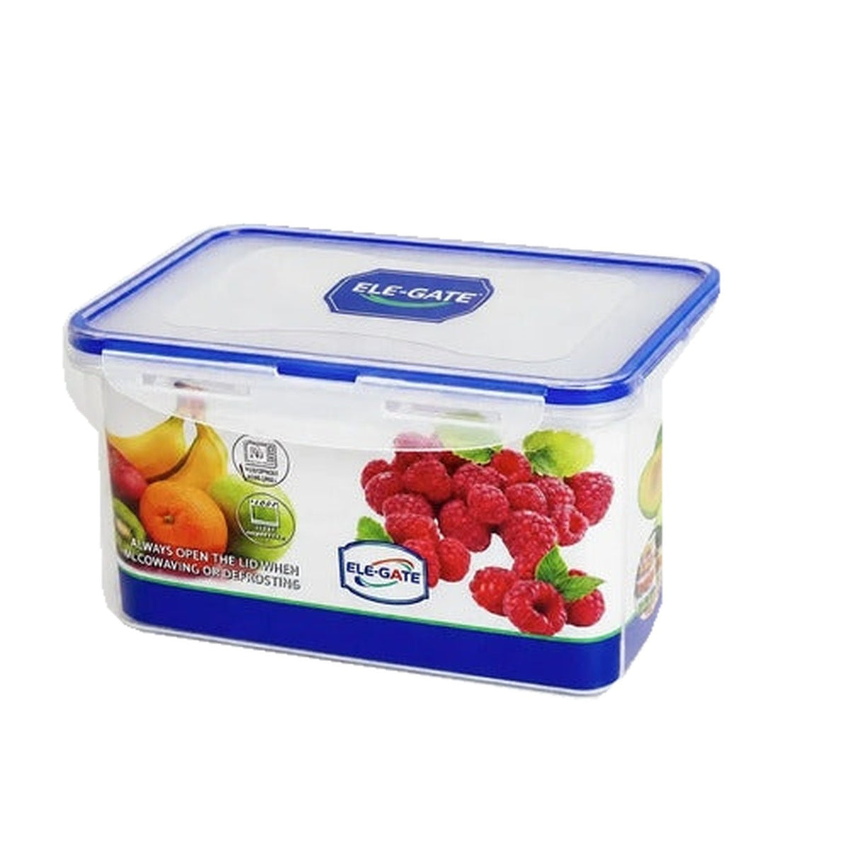 Contenedor rectangular transparente de 1900 ml con tapa