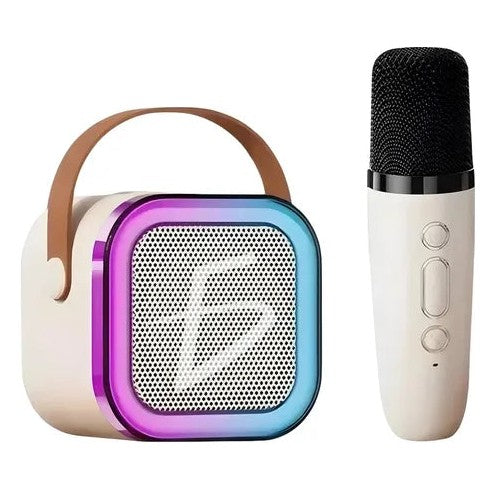 Bocina con micrófono Bluetooth RGB carga tipo C y 4 efectos