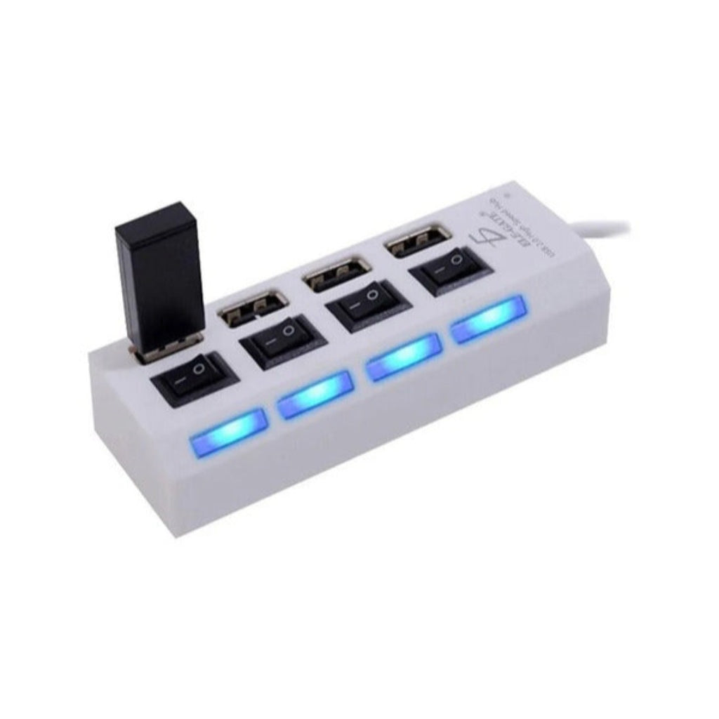Hub USB 2.0 4 puertos con switchs PC laptop Windows