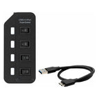Hub USB 3.0 Ele-Gate 4 puertos con interruptores LED