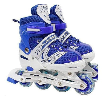 Patines en línea ajustable 6 ruedas con kit protección M