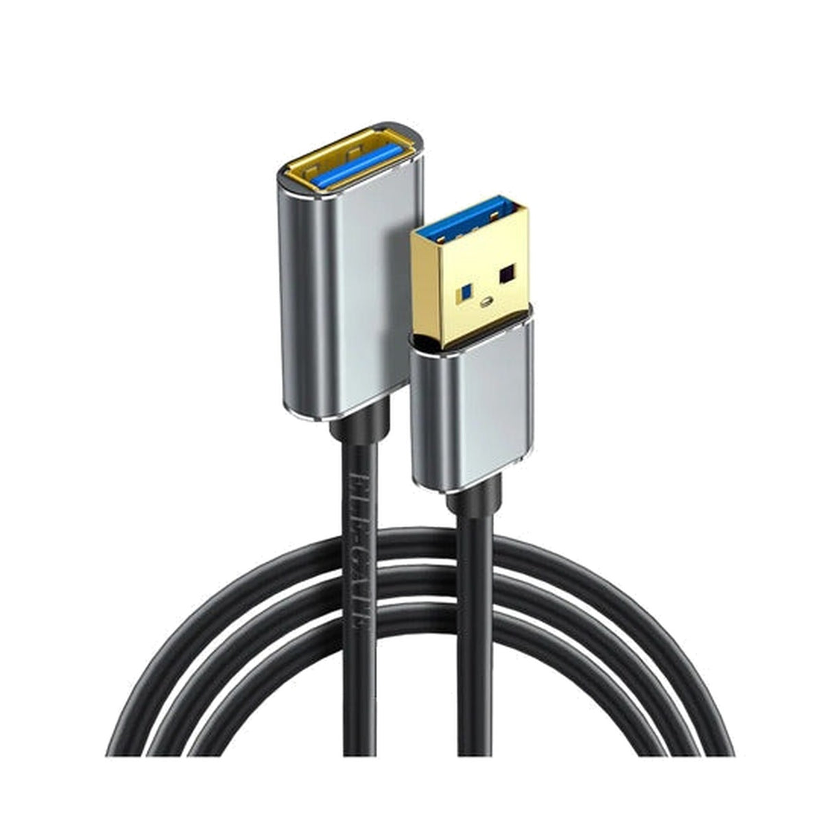 Cable extensión USB 3.0 macho a hembra 3 m 5 gbps negro con carcasas metálicas