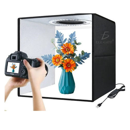 Caja de estudio fotográfico con luz LED regulable