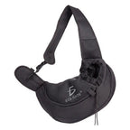 Bolso de hombro para mascotas con malla y cinta de negro
