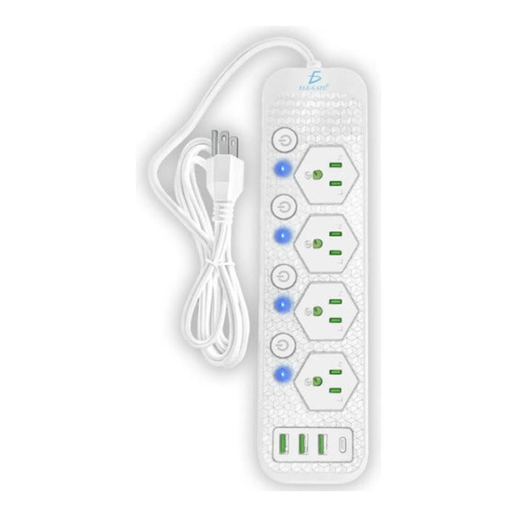 Multicontacto universal con 4 clavijas 3 USB y 1 USB-C