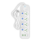 Multicontacto universal con 4 clavijas 3 USB y 1 USB-C