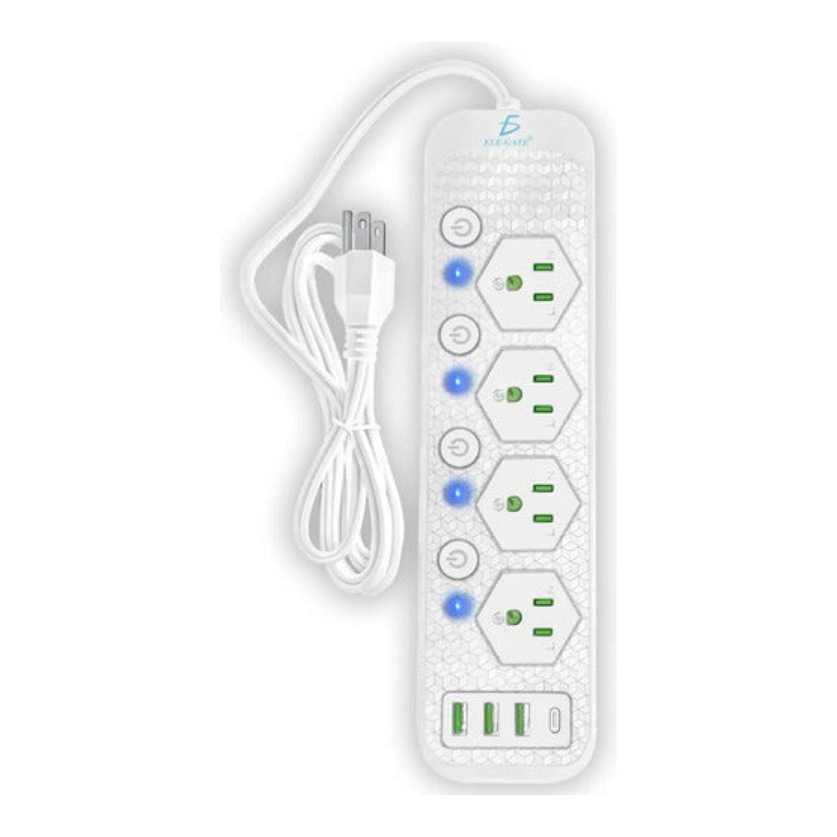 Multicontacto universal con 4 clavijas 3 USB y 1 USB-C