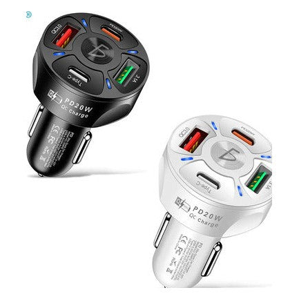 Multicargador para automovil coche QC3.0 pd 20W USB3.1A