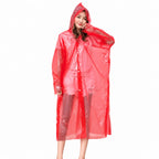 Capa impermeable portatil para lluvia mujer rojo M
