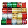 Cintas navideñas diseños variados en rojo verde oro y plata