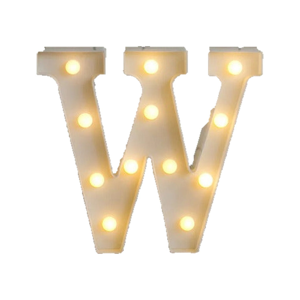 LED letras W 3D luces foco lampara decora abecedario