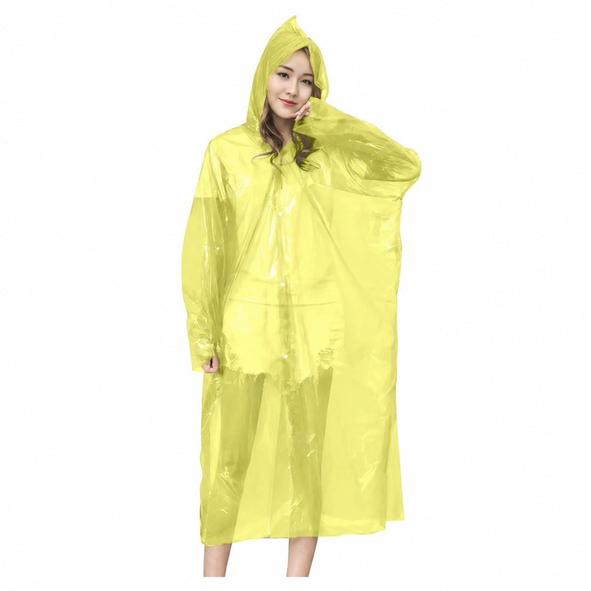 Capa impermeable portatil para lluvia mujer amarillo M