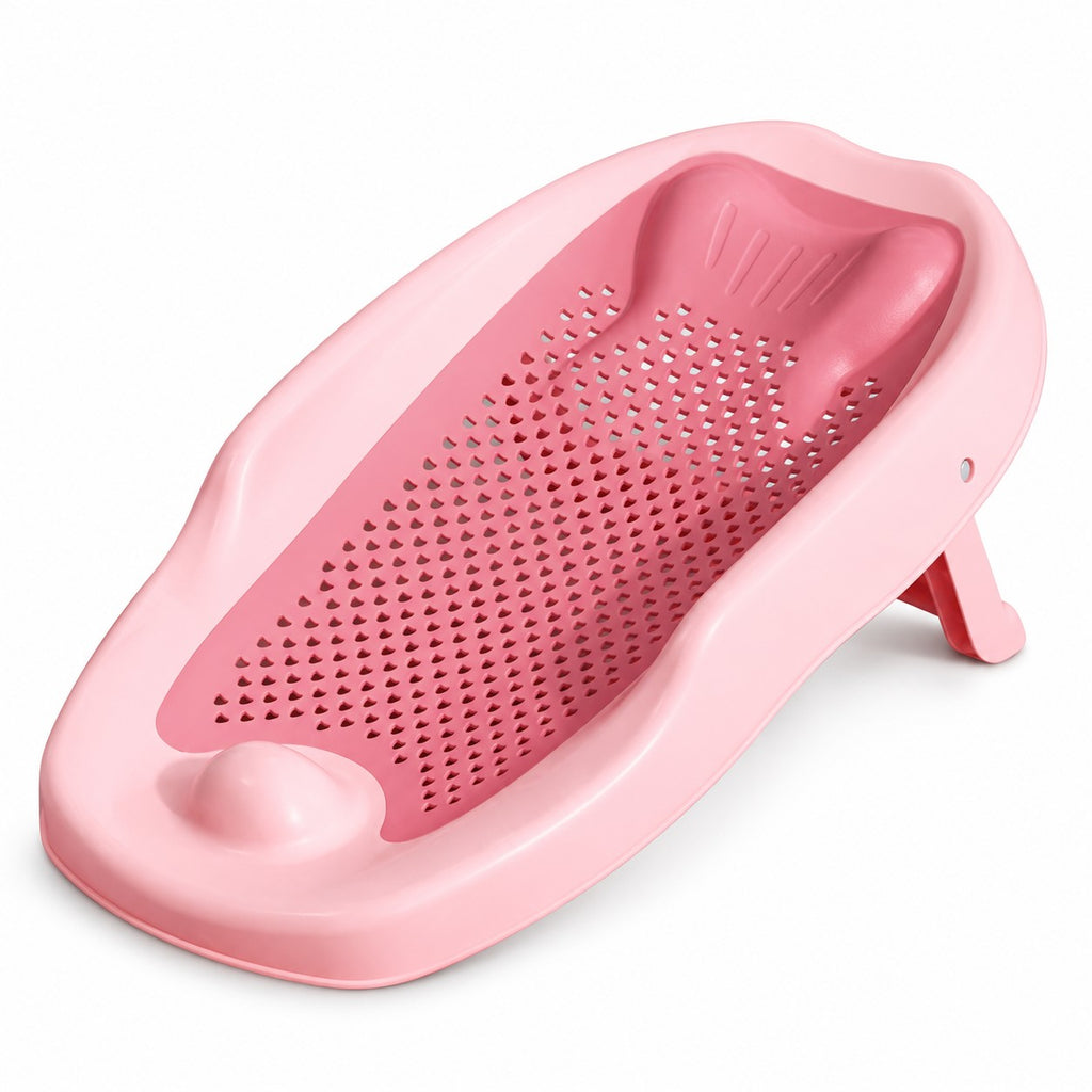 Estante de apoyo antideslizante para el baño del bebé rosa