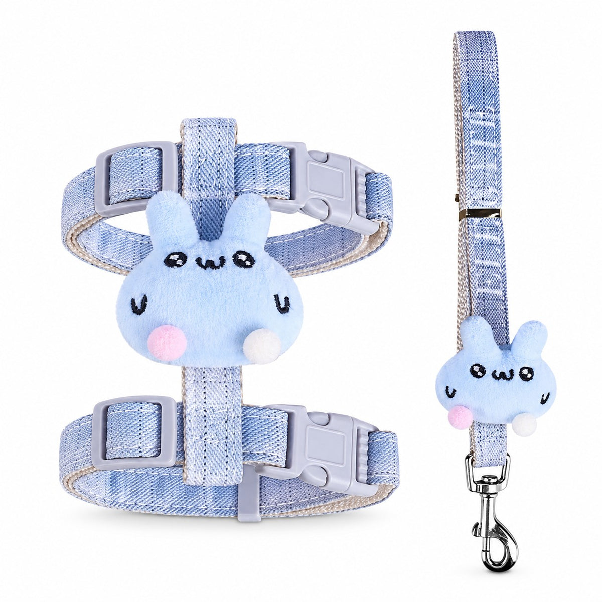 Arnés cute antiescape ajustable para mascotas paseos seguros azul