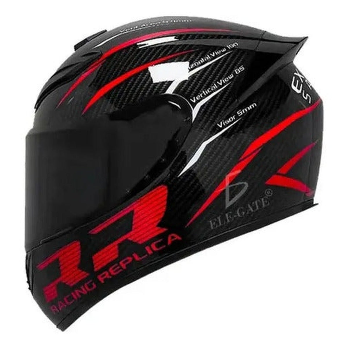 Casco integral para motocicleta con visera retráctil negro M