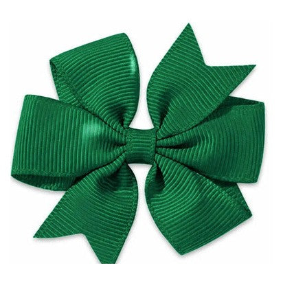 Moño con clip para cabello color sólido verde