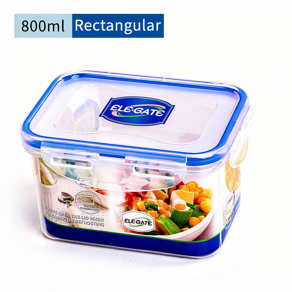 Contenedor hermético rectangular transparente 800 ml para