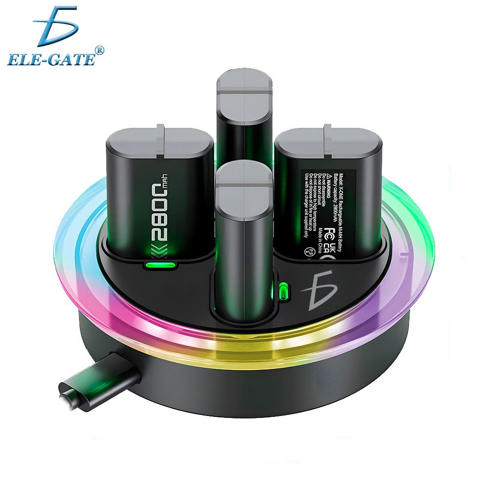 Cargador de 4 pilas para Xbox con 4 pilas de 2800mAh
