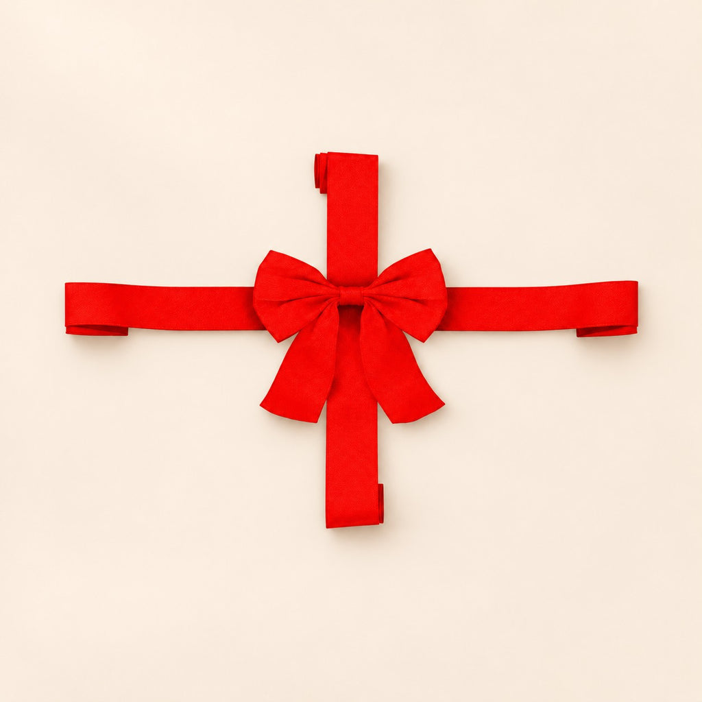 Lazo de cinta navideño rojo para puerta de clóset, árbol